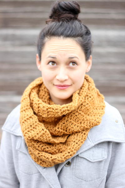 Caramel Double Crochet Infinity Scarf Caramel Double Crochet Infinity Scarf
