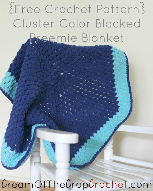 Cluster Color Blocked Preemie Blanket Cluster Color Blocked Preemie Blanket