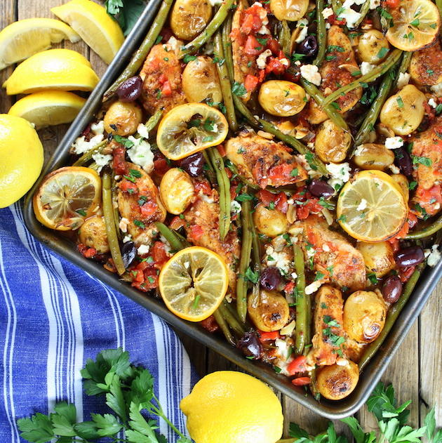 Greek Chicken Sheet Pan Dinner with Green Beans and Feta Greek Chicken Sheet Pan Dinner with Green Beans and Feta