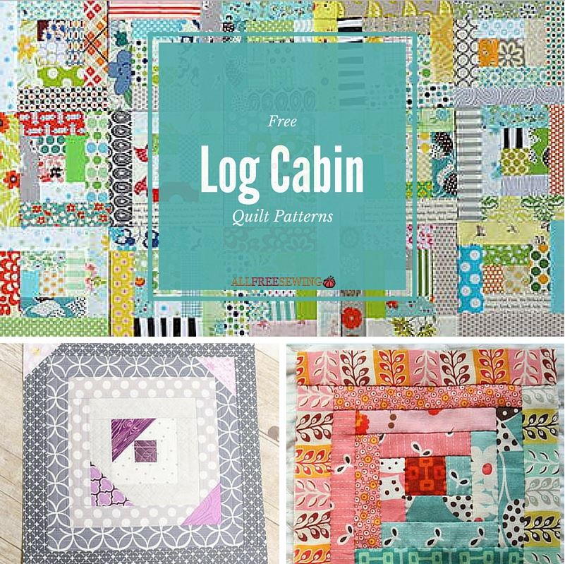 log cabin quilt pattern with floral