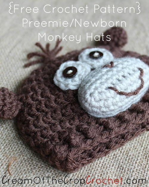 PreemieNewborn Monkey Hat Preemie/Newborn Monkey Hat