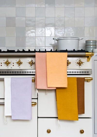 Linen Mitered Corner Dishtowels Linen Mitered Corner Dishtowels