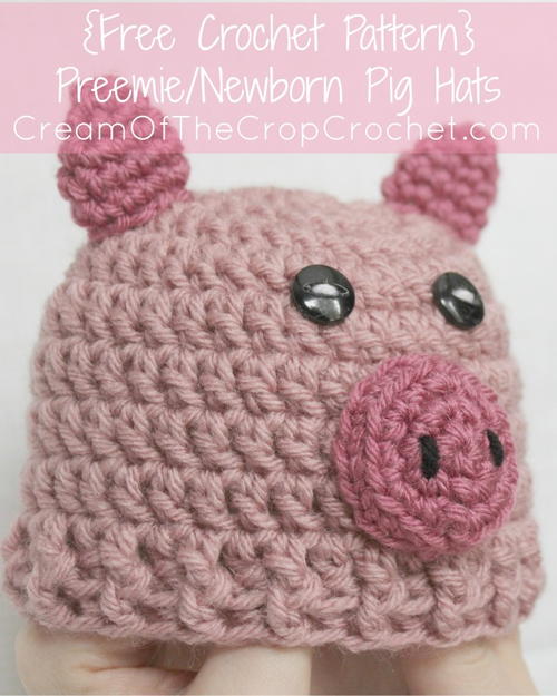 PreemieNewborn Pig Hat Preemie/Newborn Pig Hat