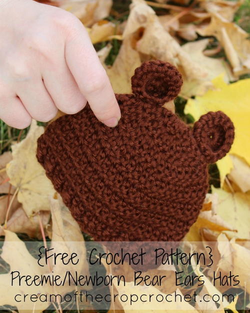 PreemieNewborn Bear Ears Hat Preemie/Newborn Bear Ears Hat