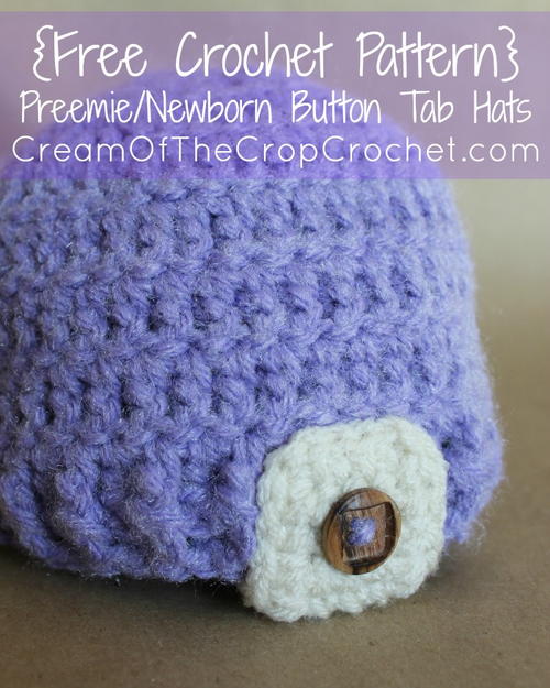 PreemieNewborn Button Tab Hat Preemie/Newborn Button Tab Hat