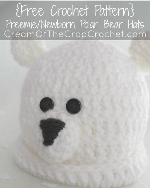PreemieNewborn Polar Bear Hat Preemie/Newborn Polar Bear Hat