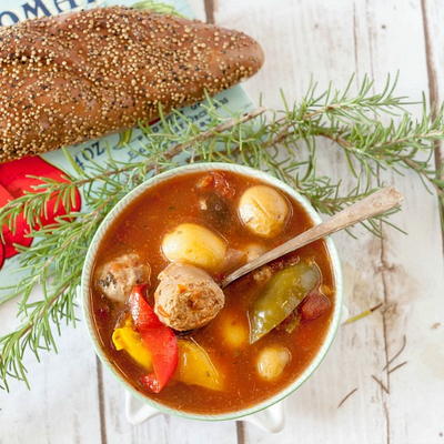 Slow Cooker Sausage & Pepper Soup