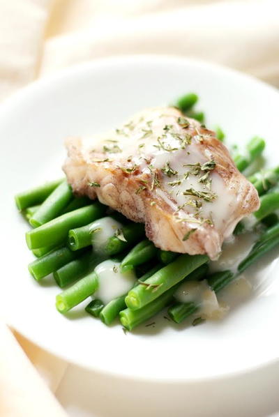 Wine Poached Cod with Sweet Onion Drizzle Wine Poached Cod with Sweet Onion Drizzle