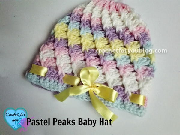 Pastel Peaks Crochet Baby Hat Pattern