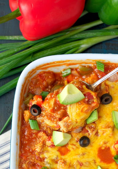 Dump-and-Bake Chicken Fajita Quinoa Dump-and-Bake Chicken Fajita Quinoa