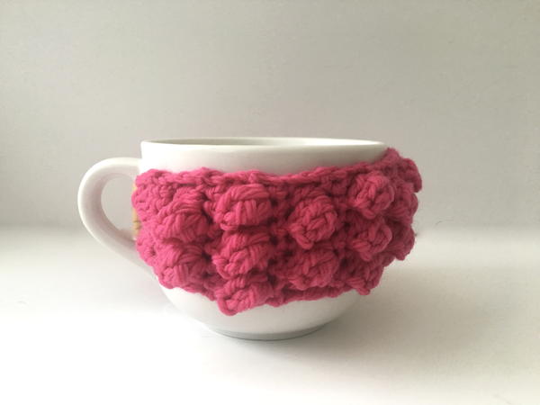 Crochet Bobble Coffee Mug Cozy Crochet Bobble Coffee Mug Cozy
