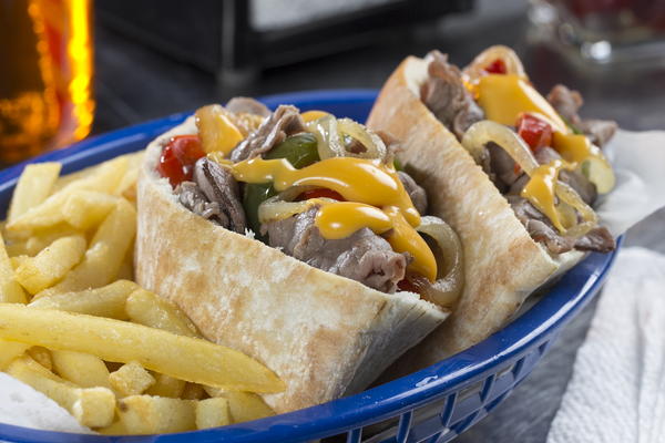 Philly Cheese Steak Pitas Philly Cheese Steak Pitas