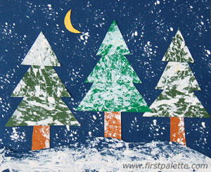 Snow Day Paper Collage Art Snow Day Paper Collage Art