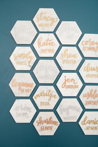 Hexagon Tile Place Cards Hexagon Tile Place Cards