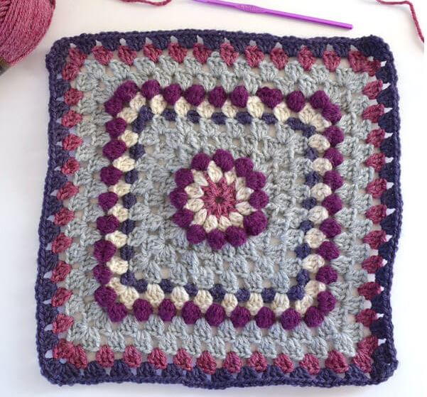 Floral Bobble Stitch Granny Square Floral Bobble Stitch Granny Square