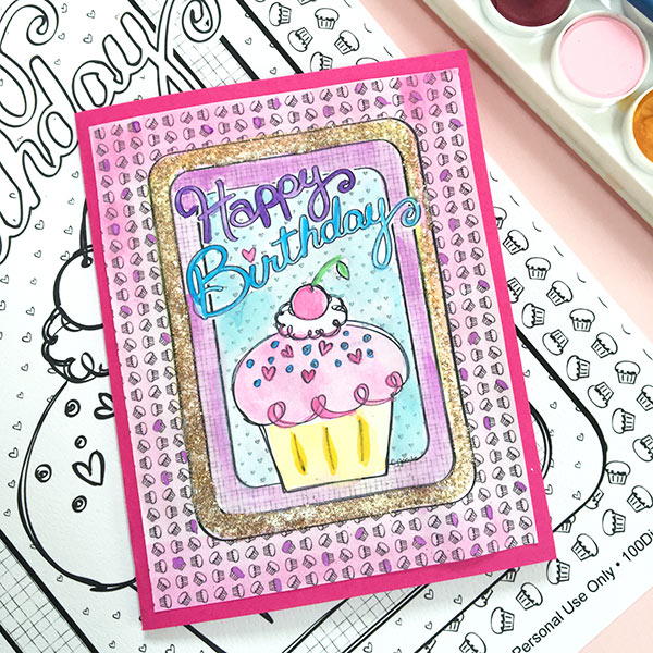 Coloring Page DIY Birthday Card Coloring Page DIY Birthday Card