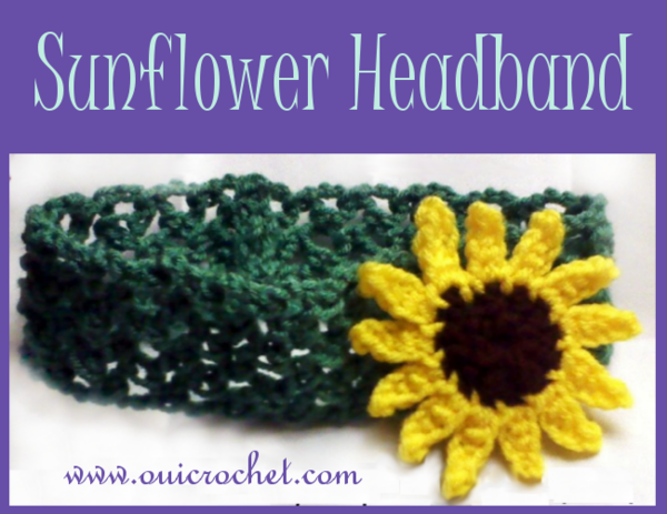 Sunflower Crochet Headband