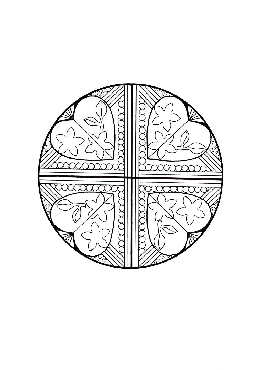Heart Quartet Mandala Coloring Page Favecrafts Com