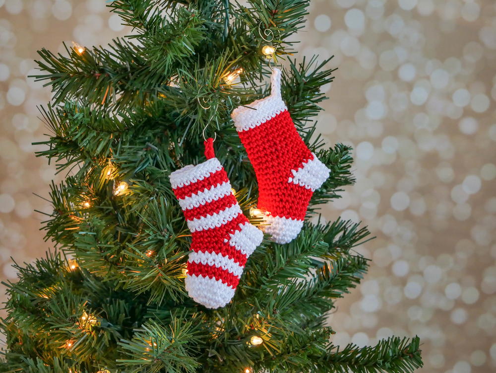 Mini Stockings Ornament | AllFreeCrochet.com