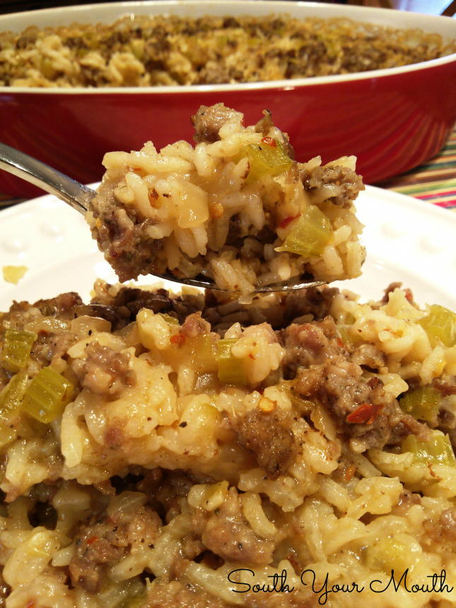 Paula Deen-Style Sausage and Rice Casserole | FaveSouthernRecipes.com