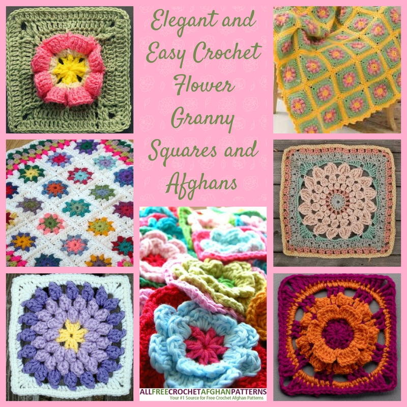 Granny square crochet flower shoulder bag handmade gift for her