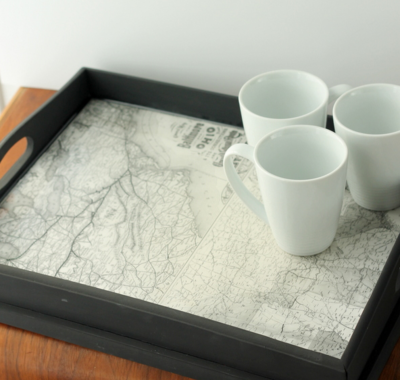 Vintage Map DIY Decorative Tray