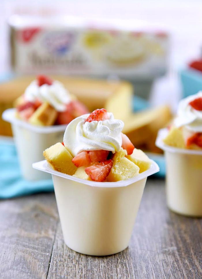 Strawberry Shortcake Pudding Cups | TheBestDessertRecipes.com