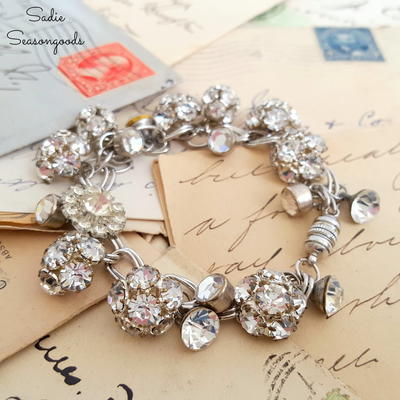 Vintage Rhinestone Button Bracelet