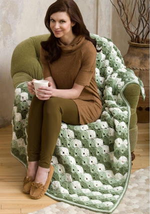 Laurel Green Shells Throw