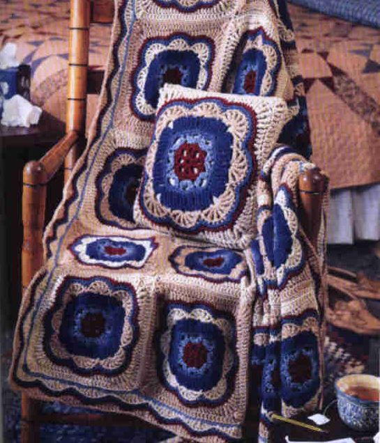 Moroccan Tile Afghan And Pillow Allfreecrochetafghanpatterns Com