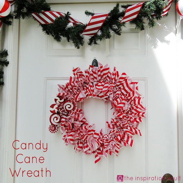 DIY Candy Cane Wreath DIY Candy Cane Wreath