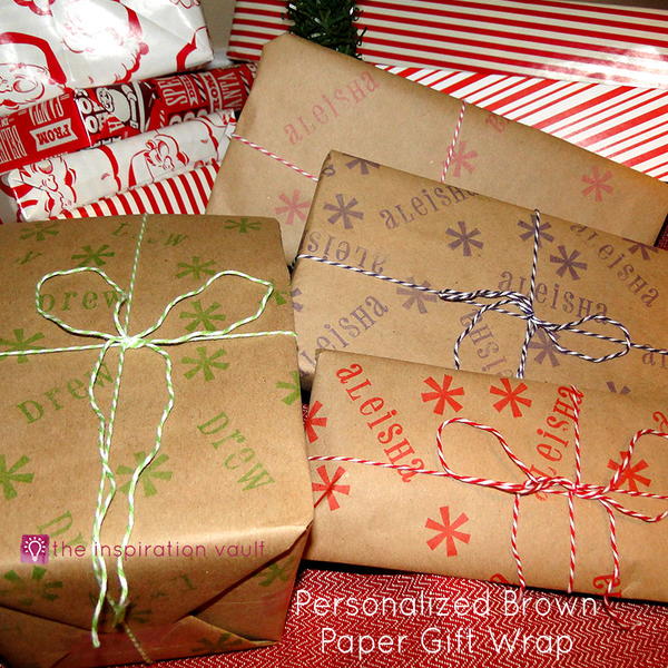 Personalized Brown Paper Gift Wrap Personalized Brown Paper Gift Wrap