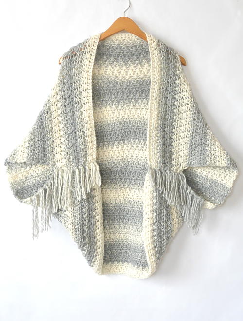 Easy Light Frost Crochet Blanket Sweater Shrug Easy Light Frost Crochet Blanket Sweater Shrug