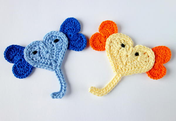 Crochet Elephant Applique Crochet Elephant Applique