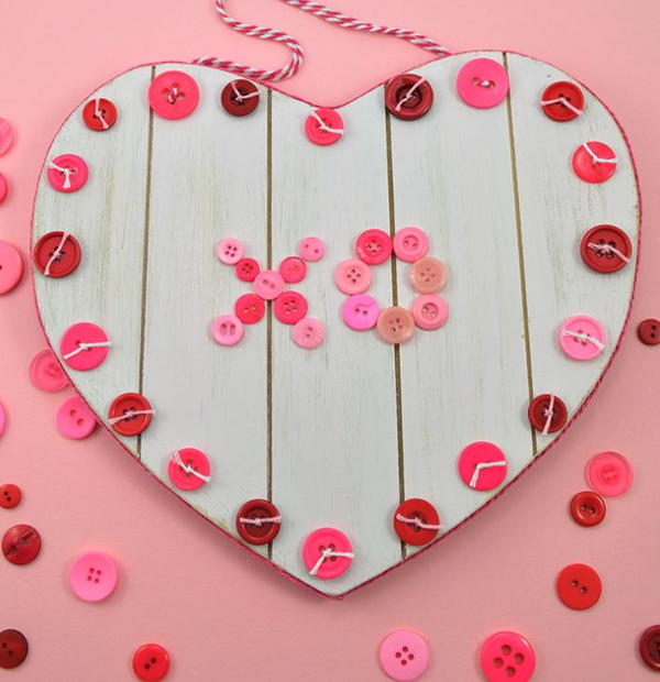Rustic Button Valentines Heart