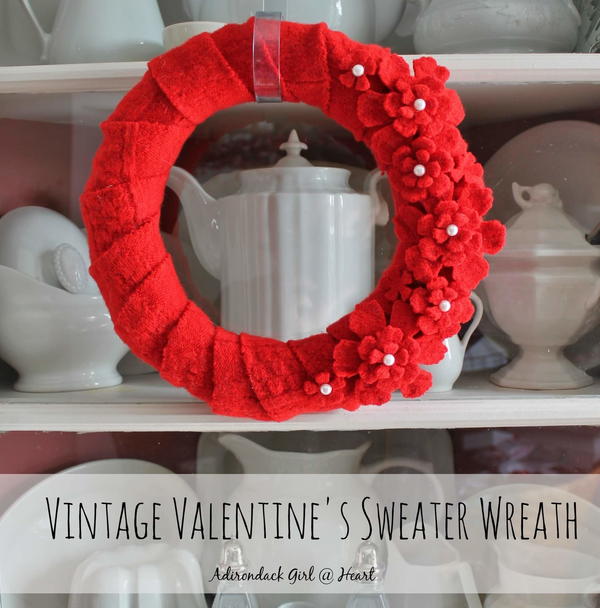 Lovely Vintage Valentines Sweater Wreath Lovely Vintage Valentine's Sweater Wreath