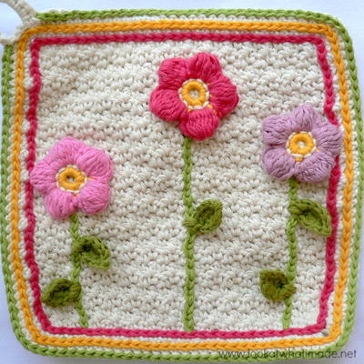 Little Flower Garden Dishcloth