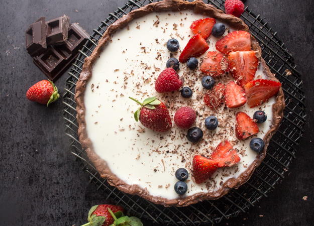 Chocolate Vanilla Berry Panna Cotta Tart Chocolate Vanilla Berry Panna Cotta Tart