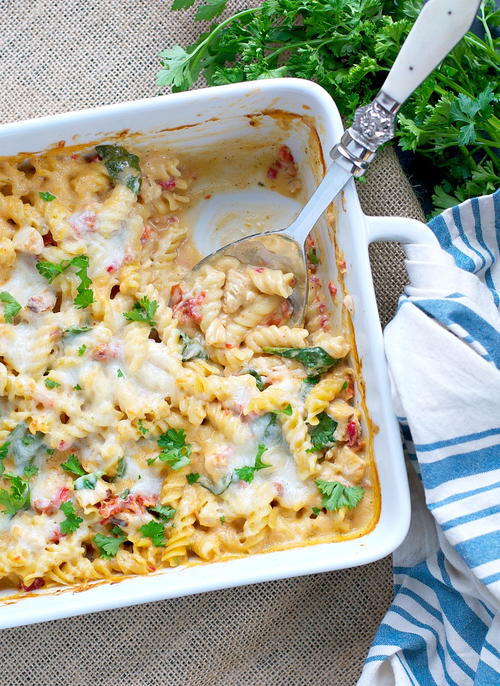 Dump-and-Bake Creamy Tuscan Chicken Pasta Dump-and-Bake Creamy Tuscan Chicken Pasta