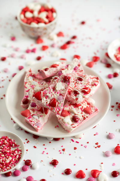 Valentine's Candy White Chocolate Bark