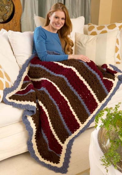 Rustic Shells and Stripes Throw Rustic Shells and Stripes Throw