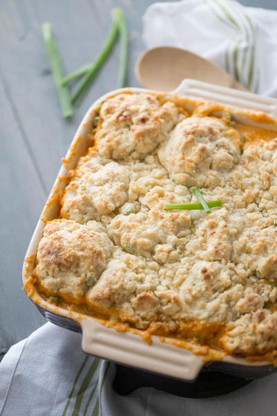 Southern Buffalo Chicken Cobbler