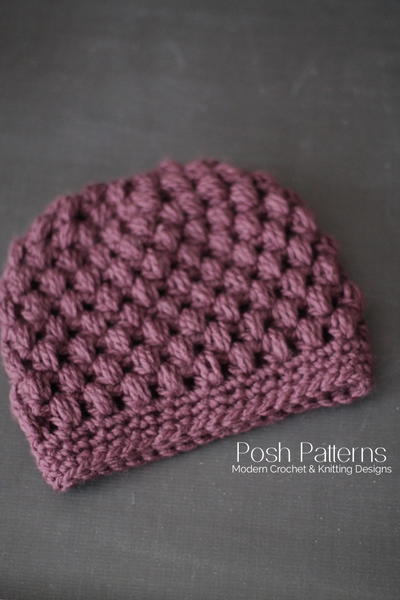 Puff Stitch Messy Bun Hat Crochet Pattern Puff Stitch Messy Bun Hat Crochet Pattern