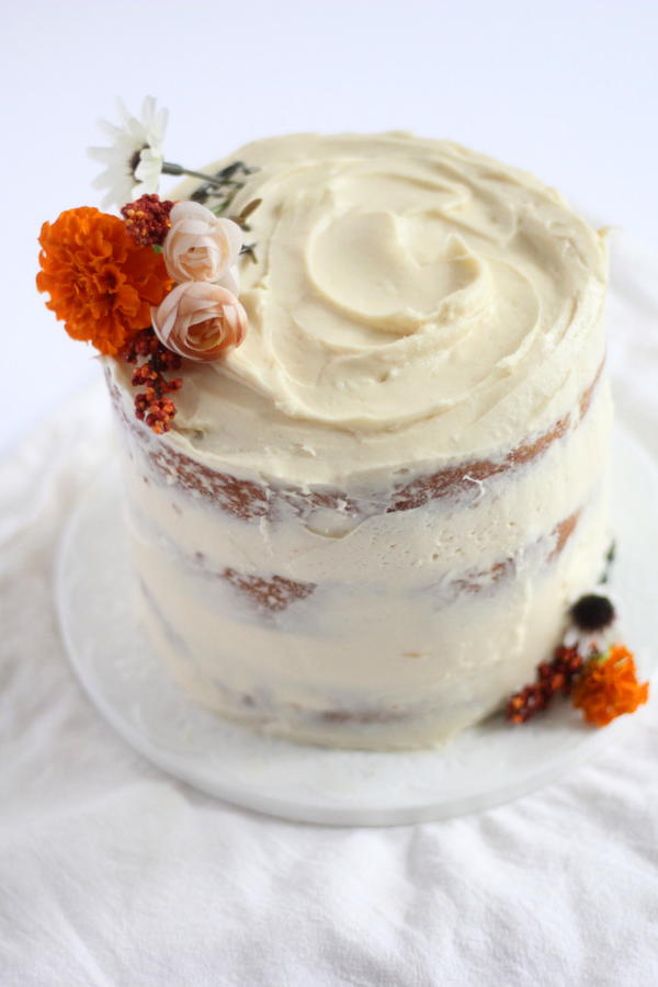 Spice Cake with Brown Sugar Cream Cheese Frosting