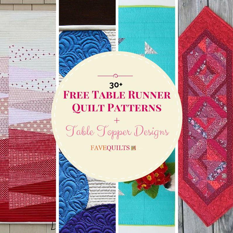 30+ Free Table Runner Quilt Patterns and Table Topper Designs