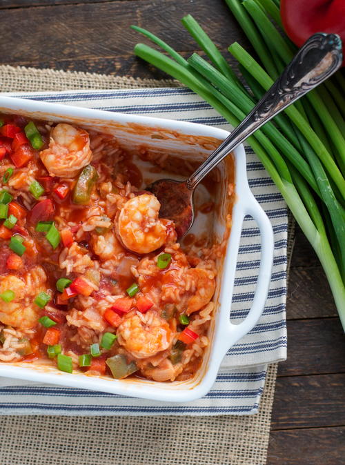 Dump-and-Bake Shrimp touffe with Rice Dump-and-Bake Shrimp Étouffée with Rice_1
