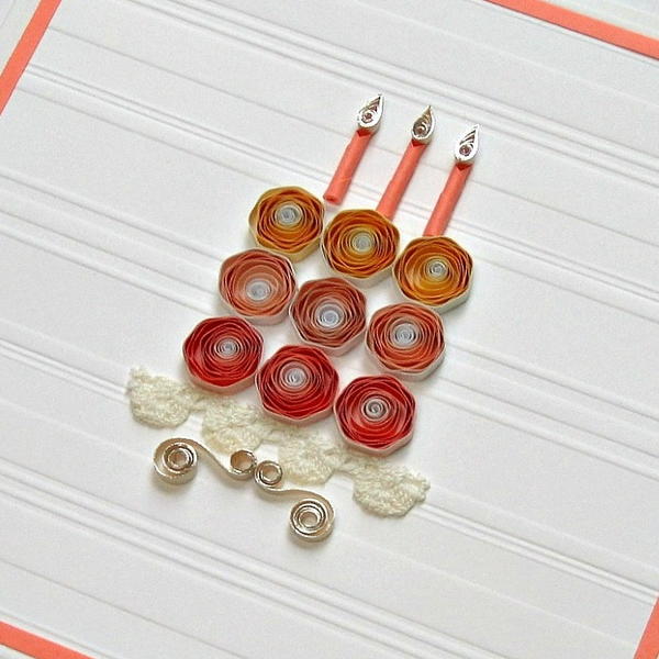 Gorgeous Quilled Birthday Cake Card Gorgeous Quilled Birthday Cake Card