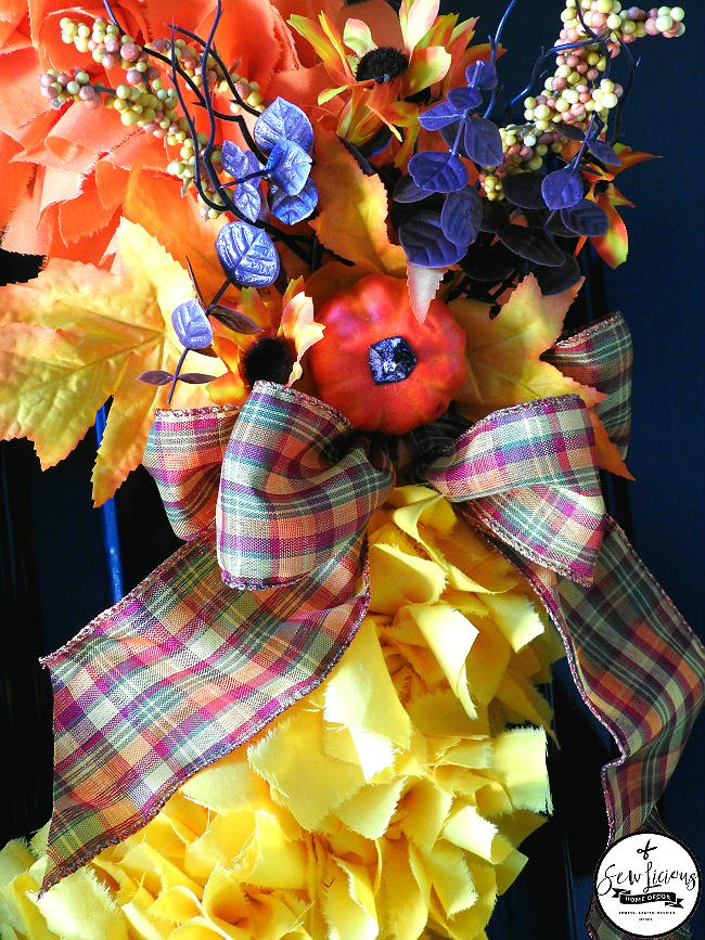 Diy Candy Corn Fabric Wreath Allfreeholidaycrafts Com