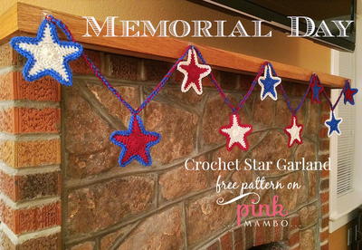 Memorial Day Crochet Star Garland