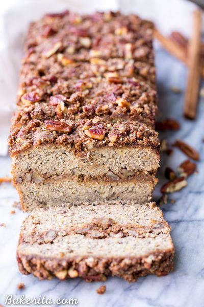 Paleo Cinnamon Streusel Banana Bread